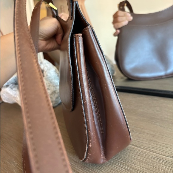 Celine Brown Leather Hobo Shoulder Bag - Picture 4 of 10